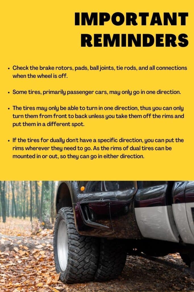 Important Reminders for changing dually tires